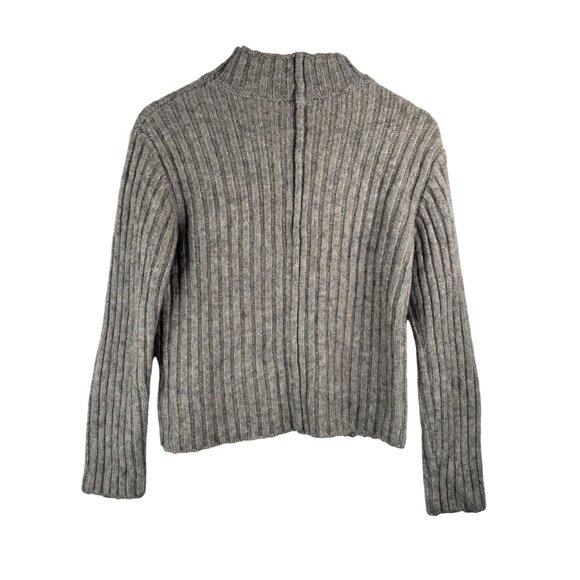 Zara‎ grey mark ribbed wool blend sweater preppy Y2K sz S - Picture 3 of 7